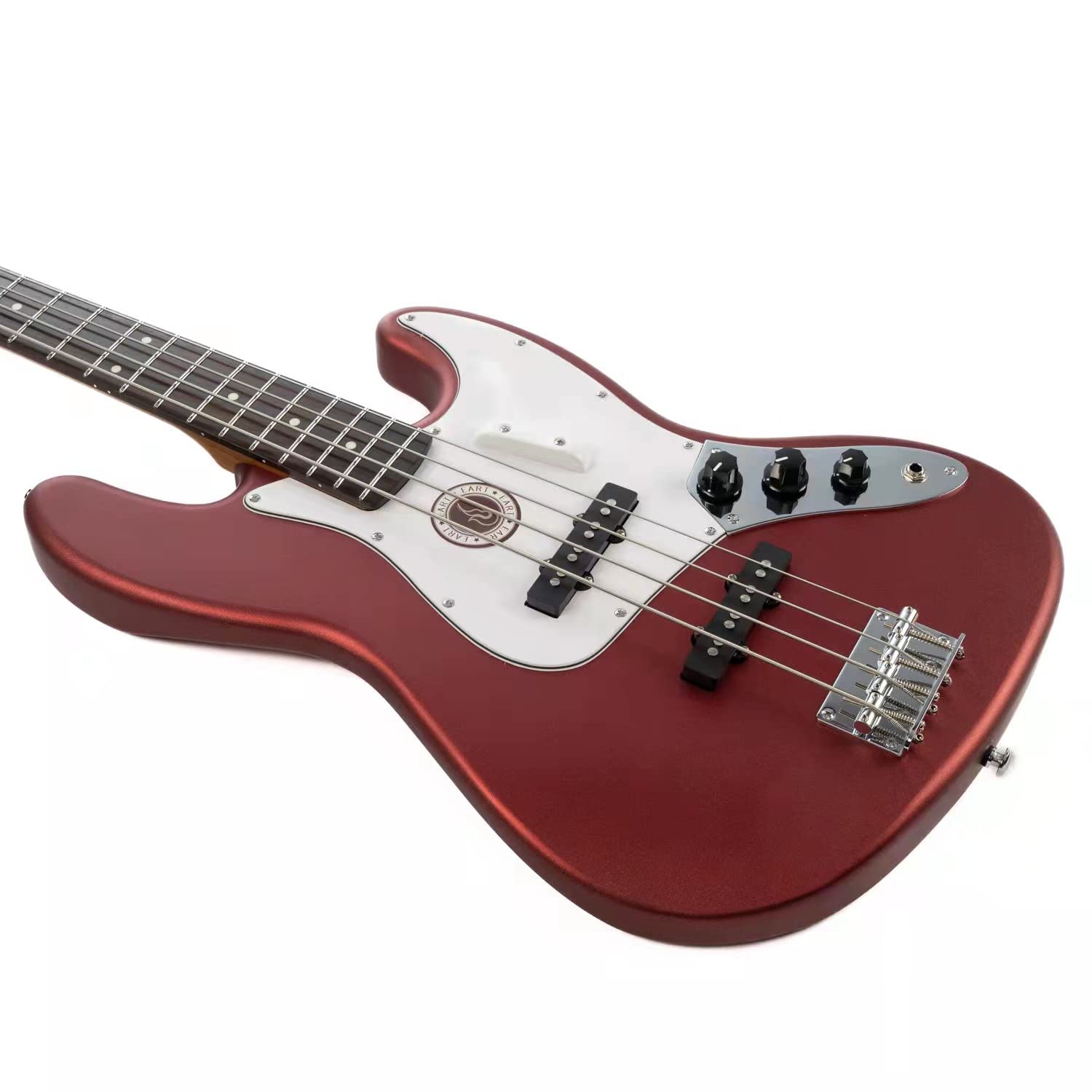 EART Guitarras B100 Asado Cuello de arce Palisandro Diapasón Cuerpo de caoba Trastes Acero Inoxidable Estilo Jazz Estándar 4 Cuerdas Jugador Bajo Eléctrico