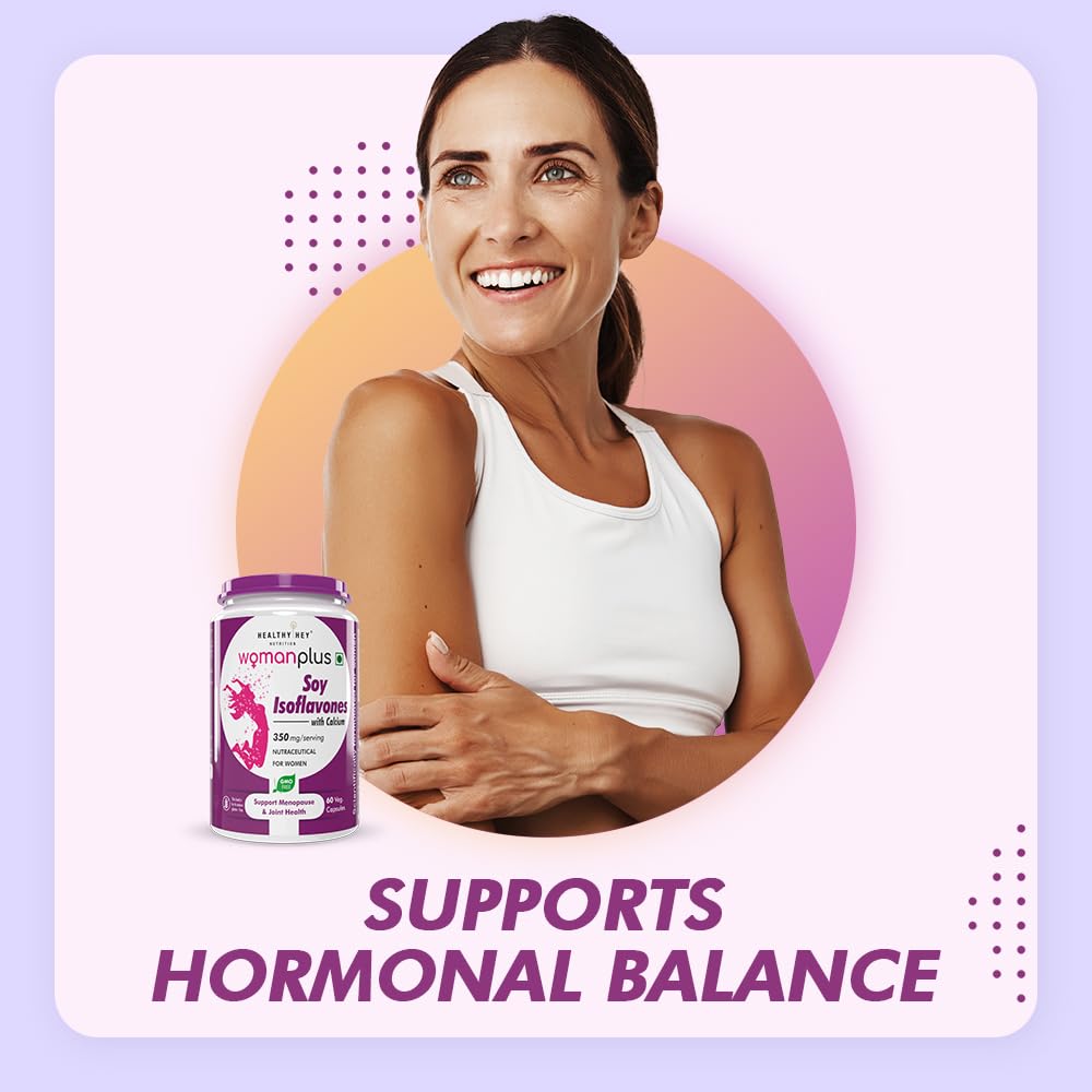 HealthyHey Nutrition Woman Plus Soy Isoflavones with Calcium - 60 Vegetable Capsules 2
