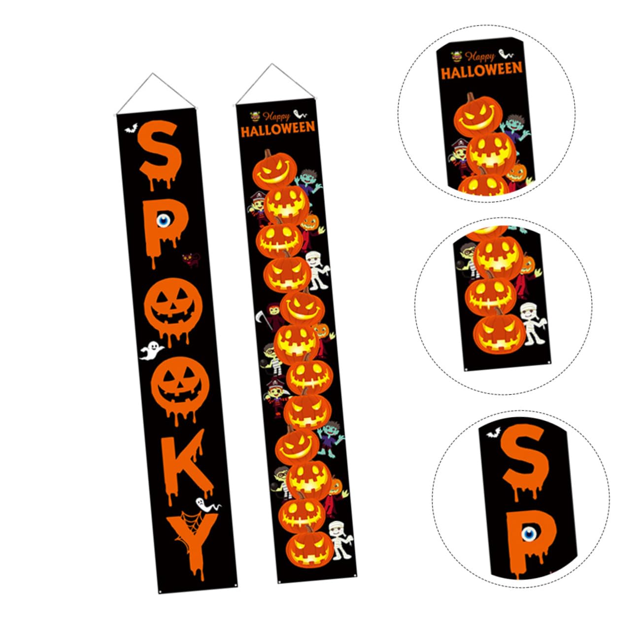 2er-Set Halloween Tür Banner – Gruselige Deko Mit Blutigen Handabdrücken – 180x30 Cm – Für Innen & Außen