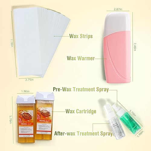 Miniatura 6 de Beth lee - Kit de cera enrollable, kit de cera enrollable, kit de cera para depilación de mujeres, repuesto de cartucho de cera suave de miel y 100