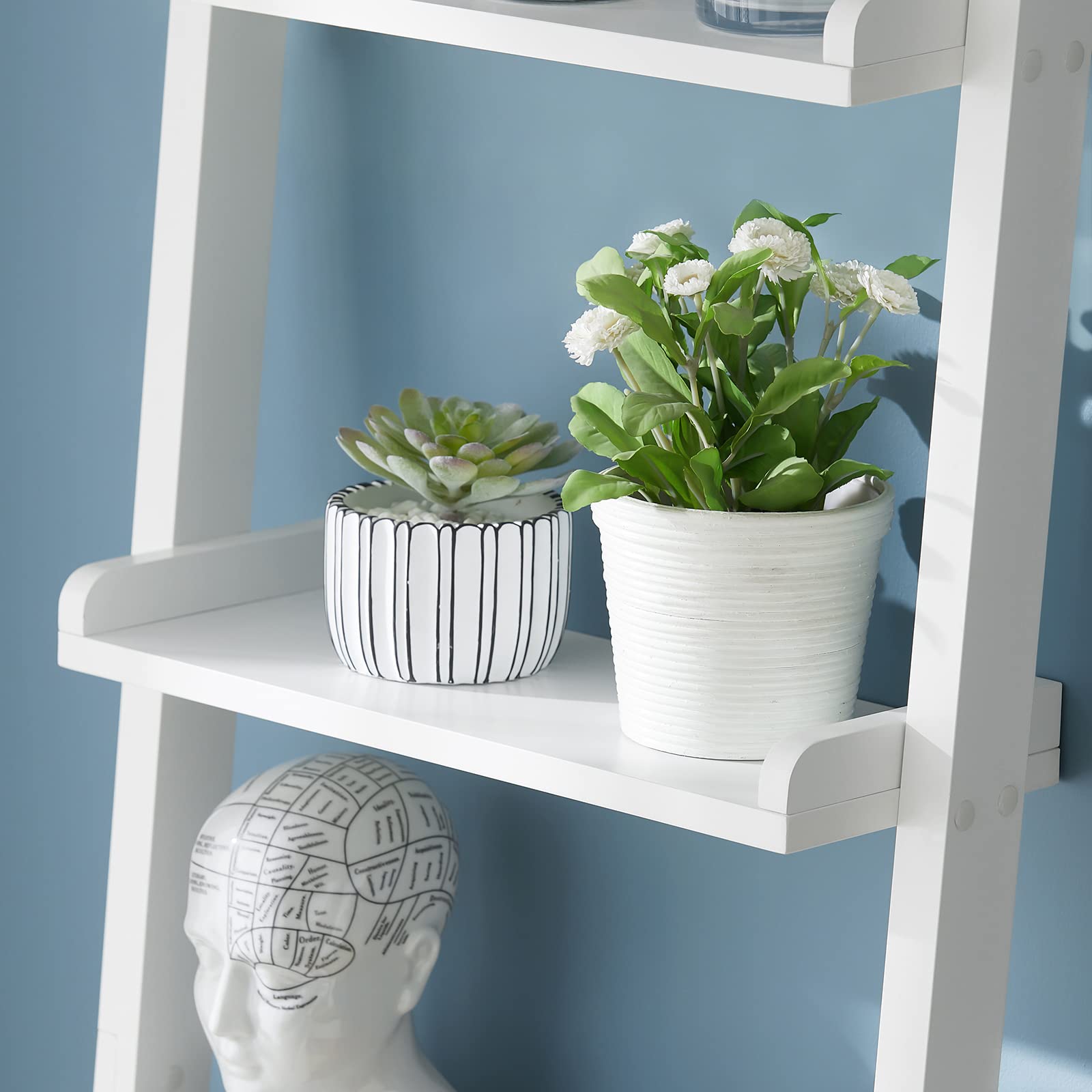 SoBuy Scaffale a scala bagno Libreria a scala angoliera bianco (FRG17-W)