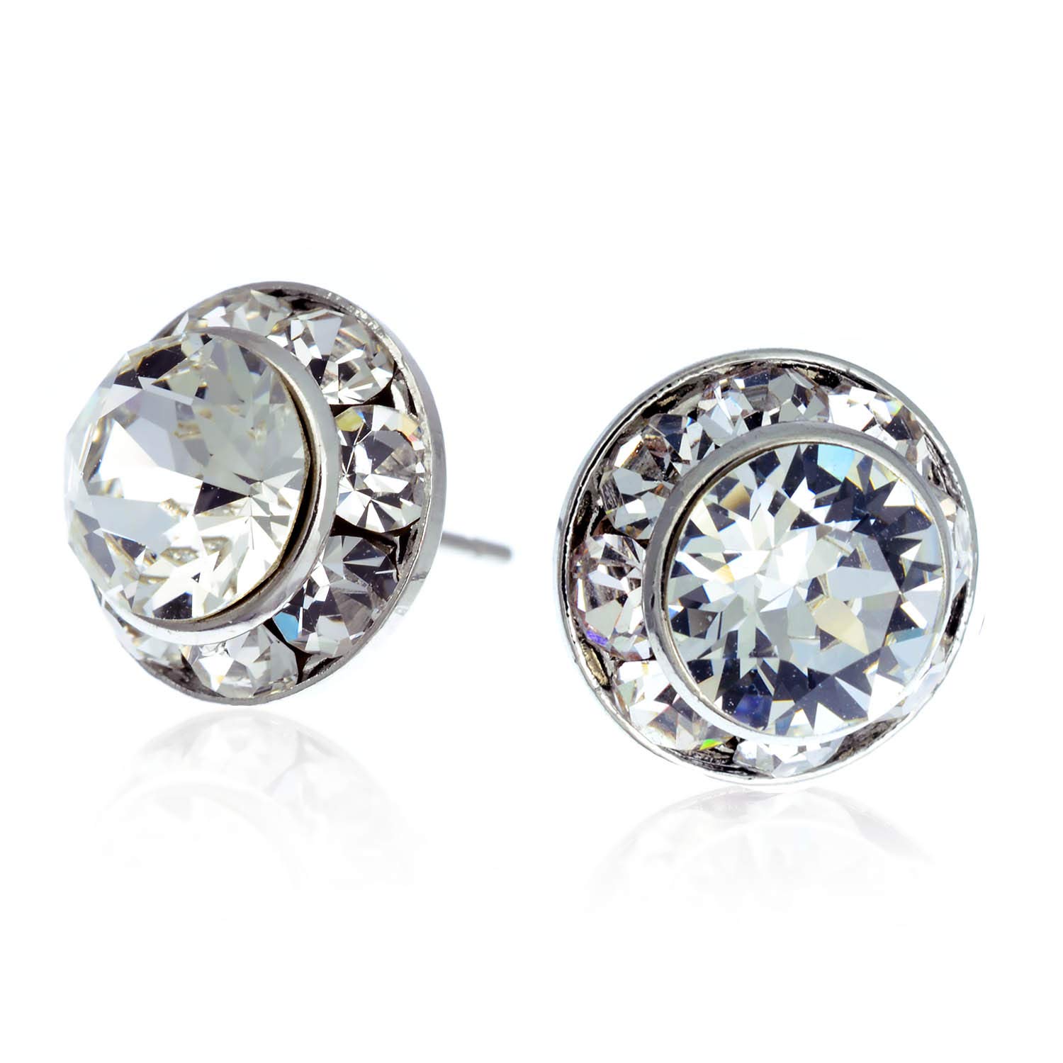 PammyJ11mm Round Small Crystal Earrings
