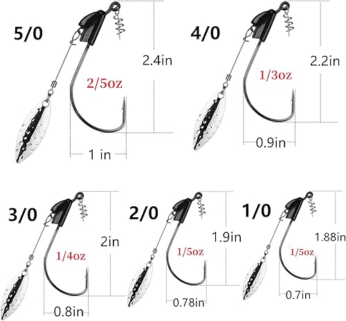 Miniatura 6 de DAMIDEL 10 unidadescaja (2 modelos mezclados) jig heads Swimbait anzuelos de pesca, gusanos Senko suave cebo con anzuelos con peso de plomocuchillas