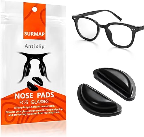 Miniatura 9 de 20 pares (transparentes) de almohadillas para la nariz SURMAP para gafas, cómodas almohadillas de silicona suave para la nariz, antideslizantes