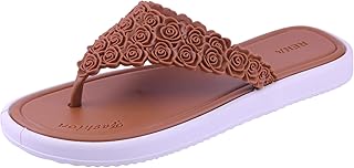 صندل فلات للنساء بتصميم مزخرف من الورد، نعل بروتان مريح، مناسب للاستخدام اليومي - سليبر كناريا للنساء من رومبا
