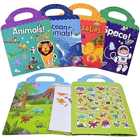FORMIZON 4 Juegos de Libros de Pegatinas Reutilizables Cover