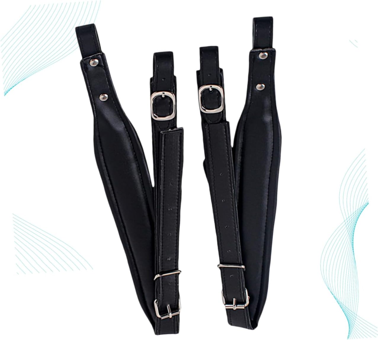 Padded Accordion Straps Adjustable Synthetic Leather Bass Accordion Shoulder Belt Strong Buckles Comfortable for Practice Performance