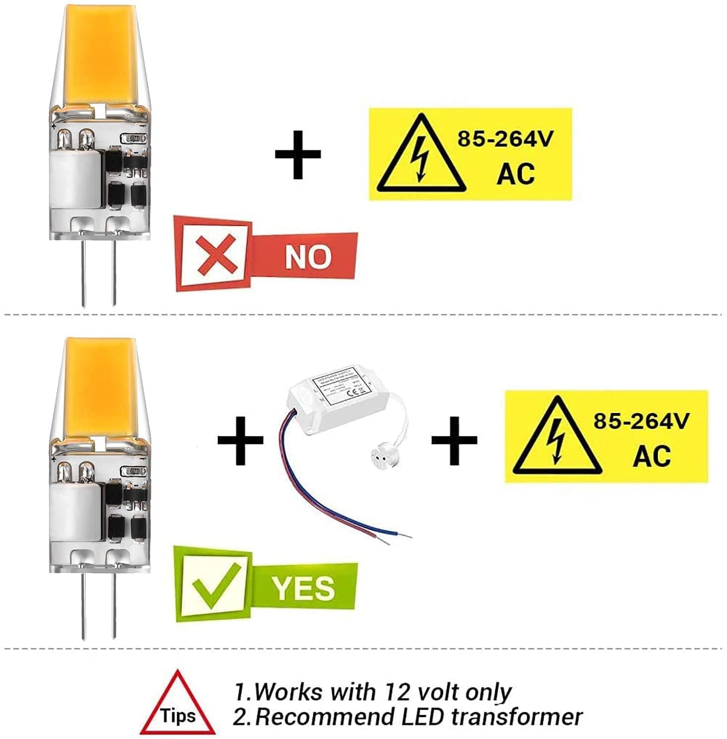 5W G4 LED Leuchtmittel 12V AC/DC, G4 LED Glühbirnen Ersatz für 50W Halogenlampen, Neutralweiß 4000K 450LM, 360° Abstrahlwinkel, Kein Flackern, Nicht Dimmbar 20er Pack