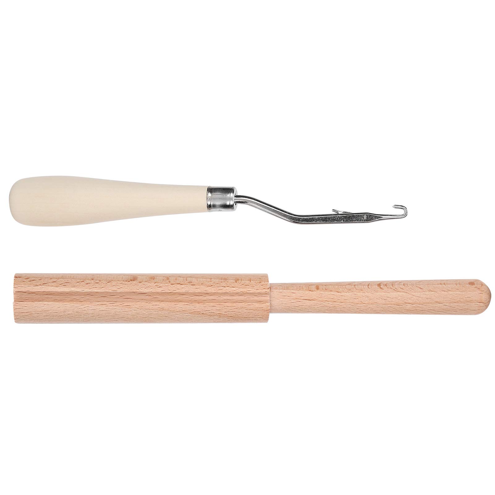 Aguja De Ganchillo Para Alfombras Con Mango De Madera - Herramienta Doblada Para Manualidades Y Tejidos