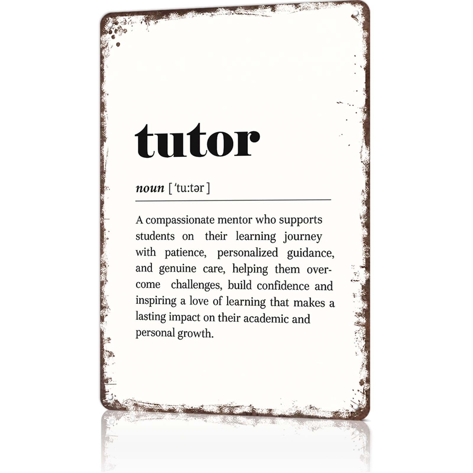 KWQDOZF Funny Metal Signs Poster 8x12inch Tutor Aluminum Sign Wall Art For Home Room Bedroom Office Decor