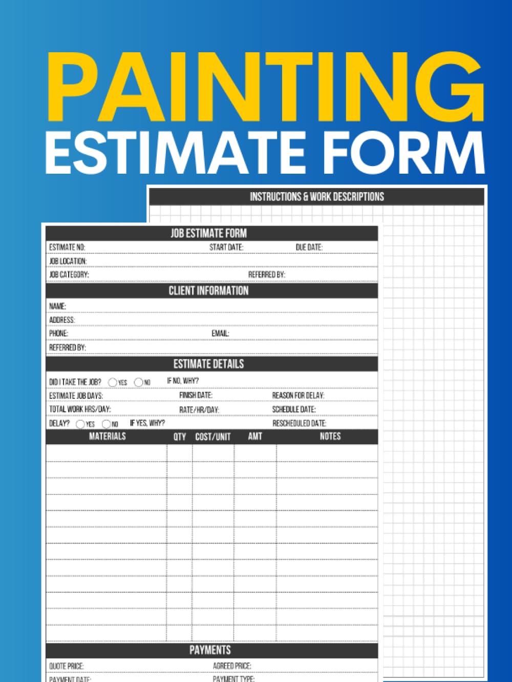 painting-estimate-form-cute-logbook-gift-for-any-painting-or-construction-estimator-to-keep-track-of-and-record-estimates-o-ryan-press-laila-amazon-com-books for Free Printable Painting Estimate Forms Painting Estimate Form: Cute Logbook Gift for Any Painting or Construction Estimator to Keep Track of and Record Estimates: O'Ryan Press, Laila: Amazon.com: Books for Free Printable Painting Estimate Forms