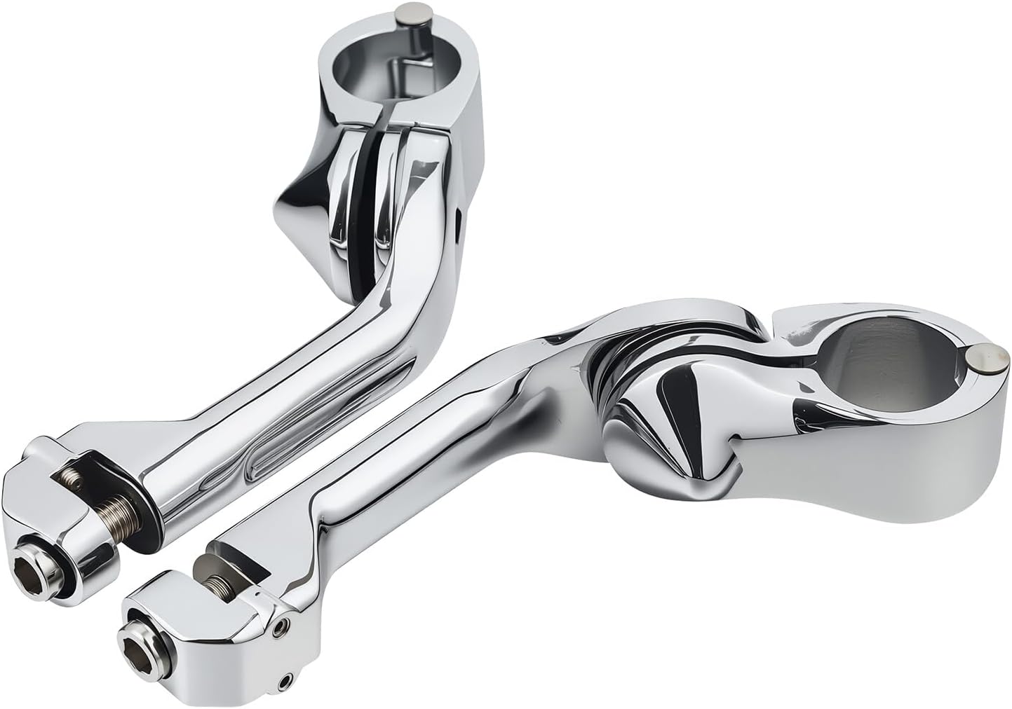 Motorcycle Mount Clamp Highway Foot Pegs Short Angled Adjustable Footrest Bracket Set For Suzuki Honda Harley Davidson Engine Guards