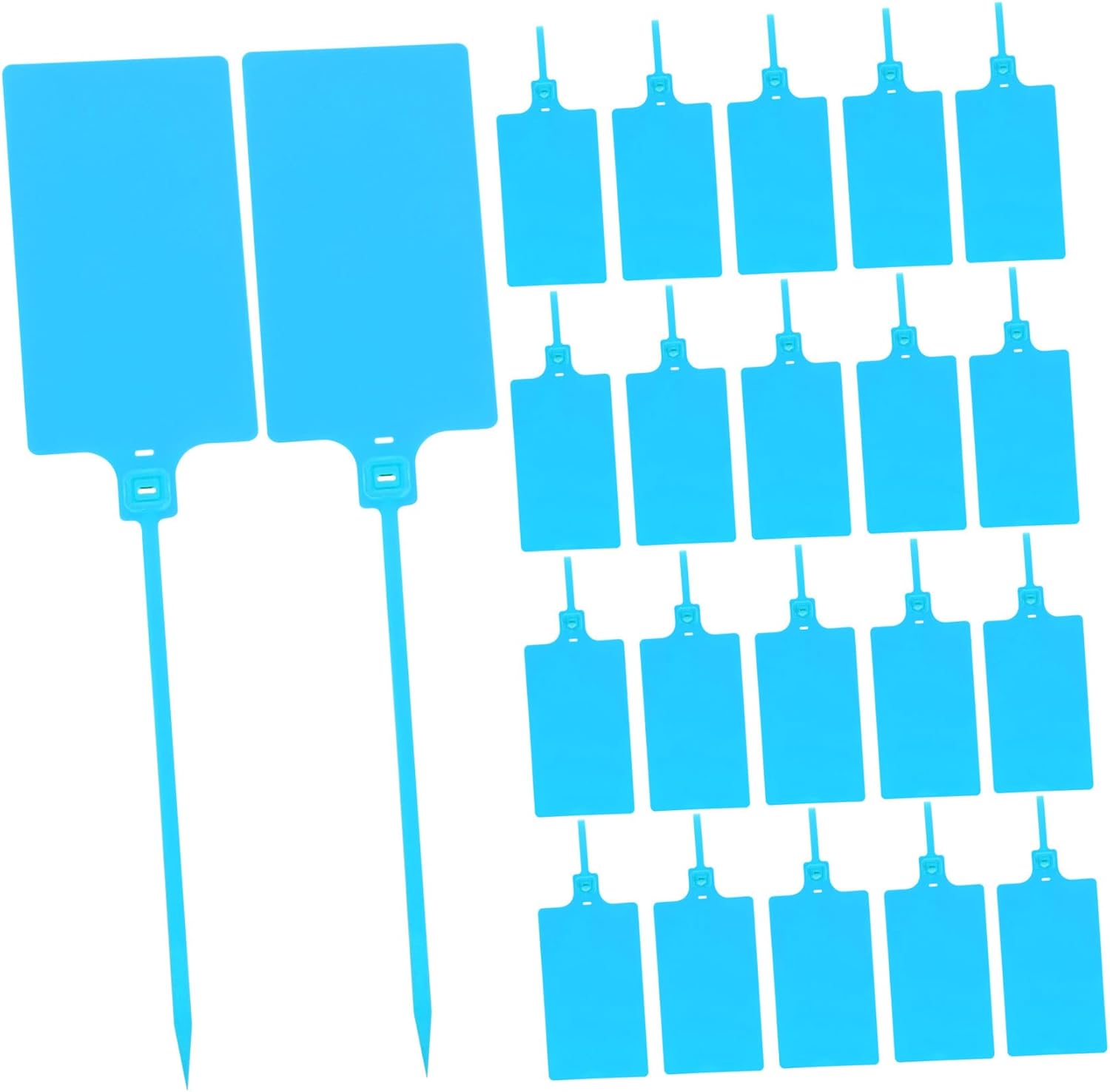 PRETYZOOM 100pcs Blue Plastic Shipping Tags with Cable, 5.8×100mm Labeling Tags for Luggage, Inventory, and Packaging Use