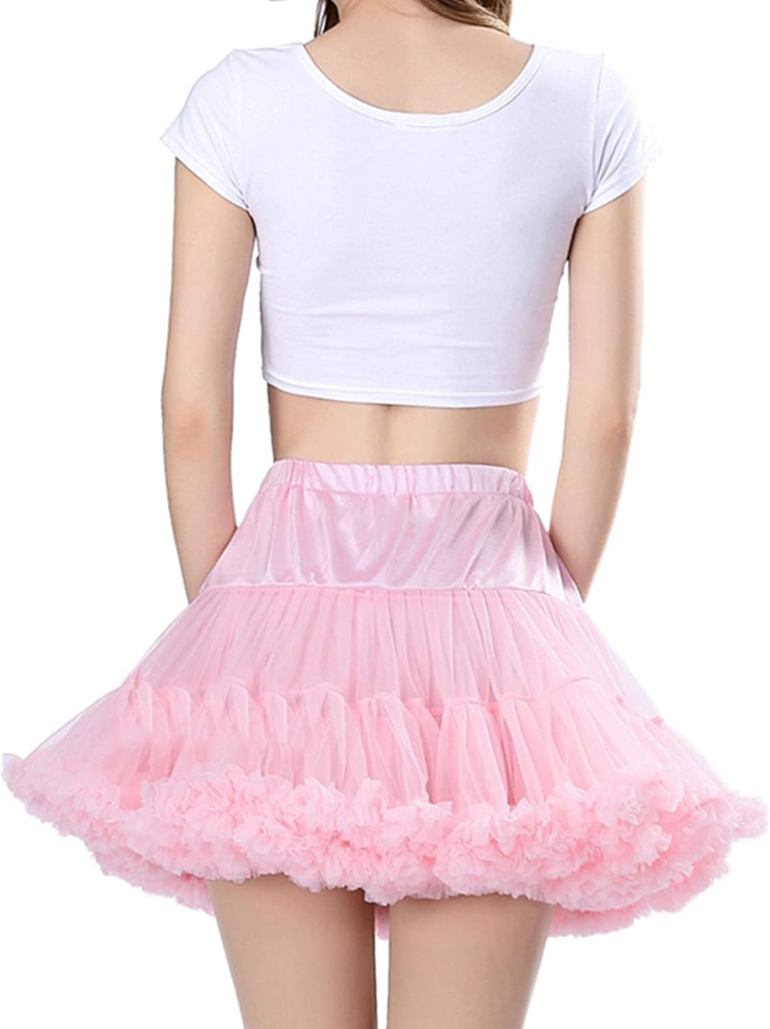 Colyanda Womens 3-Layered Pleated Tulle Petticoat Tutu Puffy Party Cosplay Skirt - Image 5