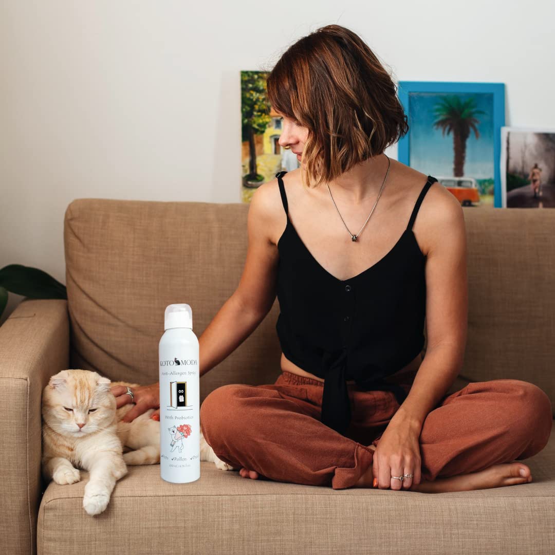Spray Probiótico Antialérgico para Dueños de Gatos 200 ml — Neutraliza el Alérgeno Fel d 1 en Alfombras, Sofás y Ropa de Cama — Seguro para Gatos, Perros y Niños — Fórmula Biotecnológica
