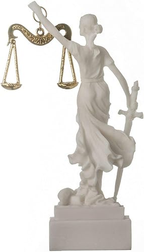 Miniatura 3 de Figura de estatua de la diosa griega Themis, figura ciega de abogada de justicia, regalo con base cuadrada