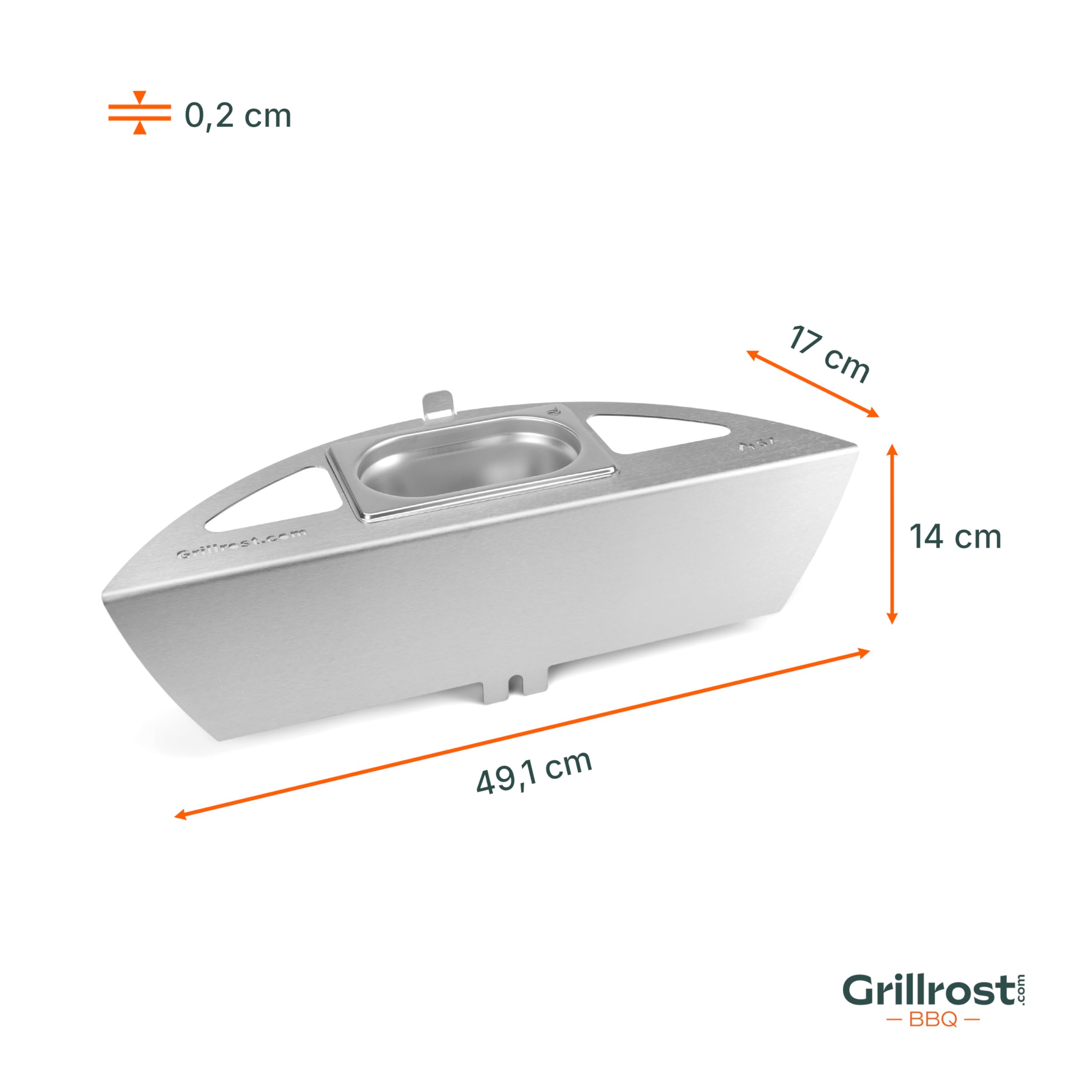 Grillrost.com Das Original Kugelsmoker für 57cm Weber Kugelgrills - Mach einen Smoker aus deinem Kugelgrill - Edelstahl -