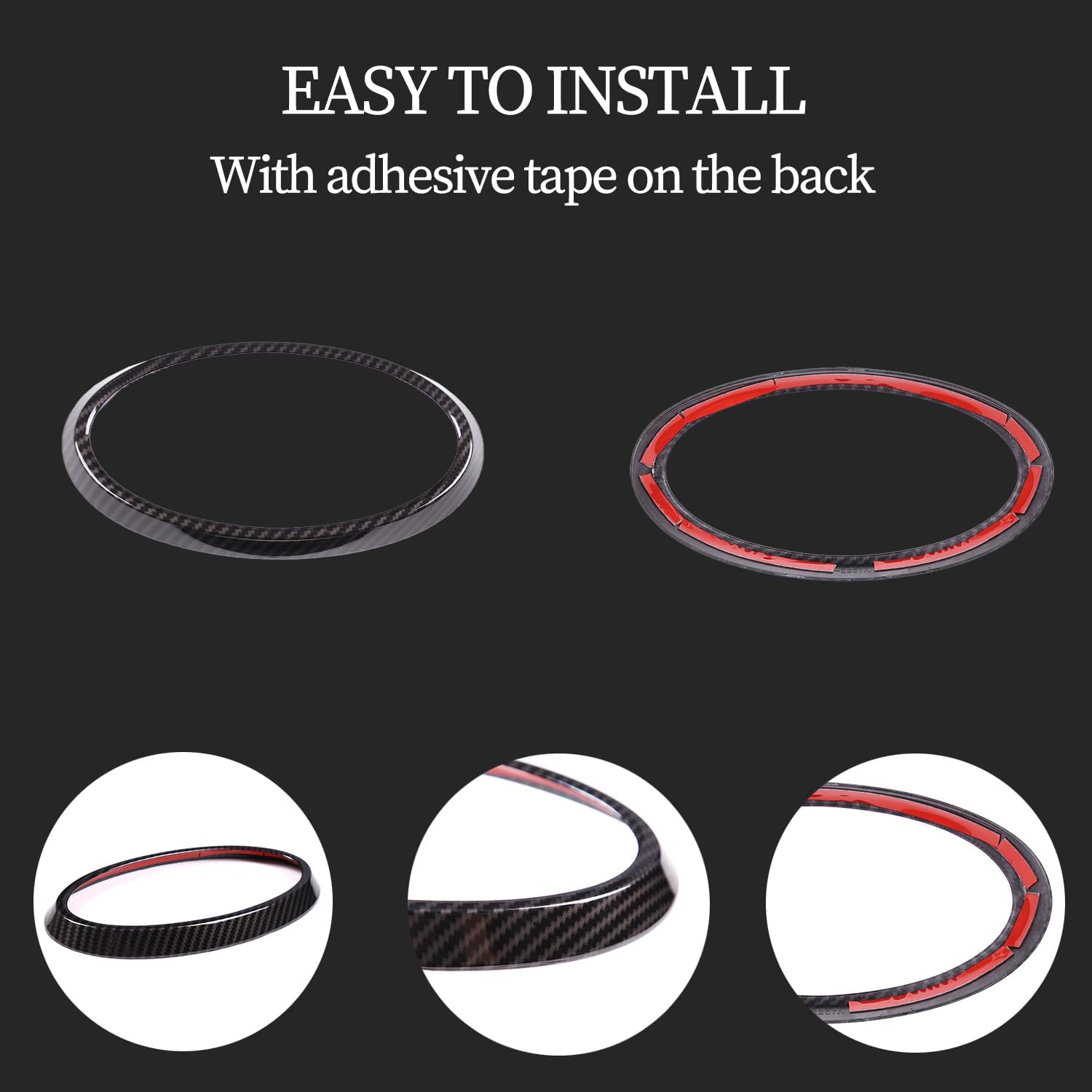 Tailgate Emblem Cover Trim Emblem Badge Logo Ring Suitable for Subaru Forester 2022 2023 2024 Car Circle Ring Center Decor Logo Auto Tailgate Logo Decor Cover (Carbon Fiber Pattern)
