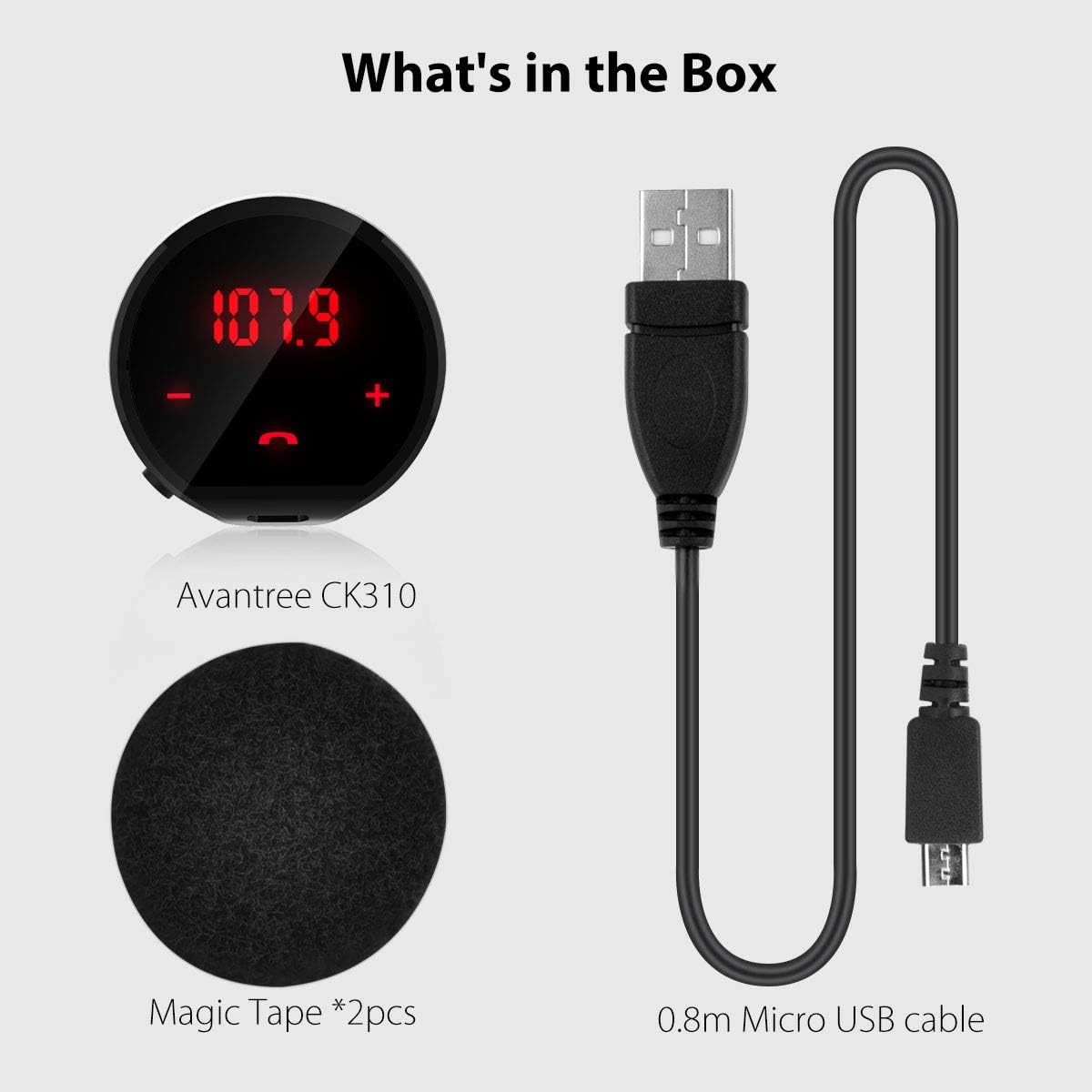 Avantree CK310 Bluetooth FM Transmitter for Car, Wireless Radio Adapter