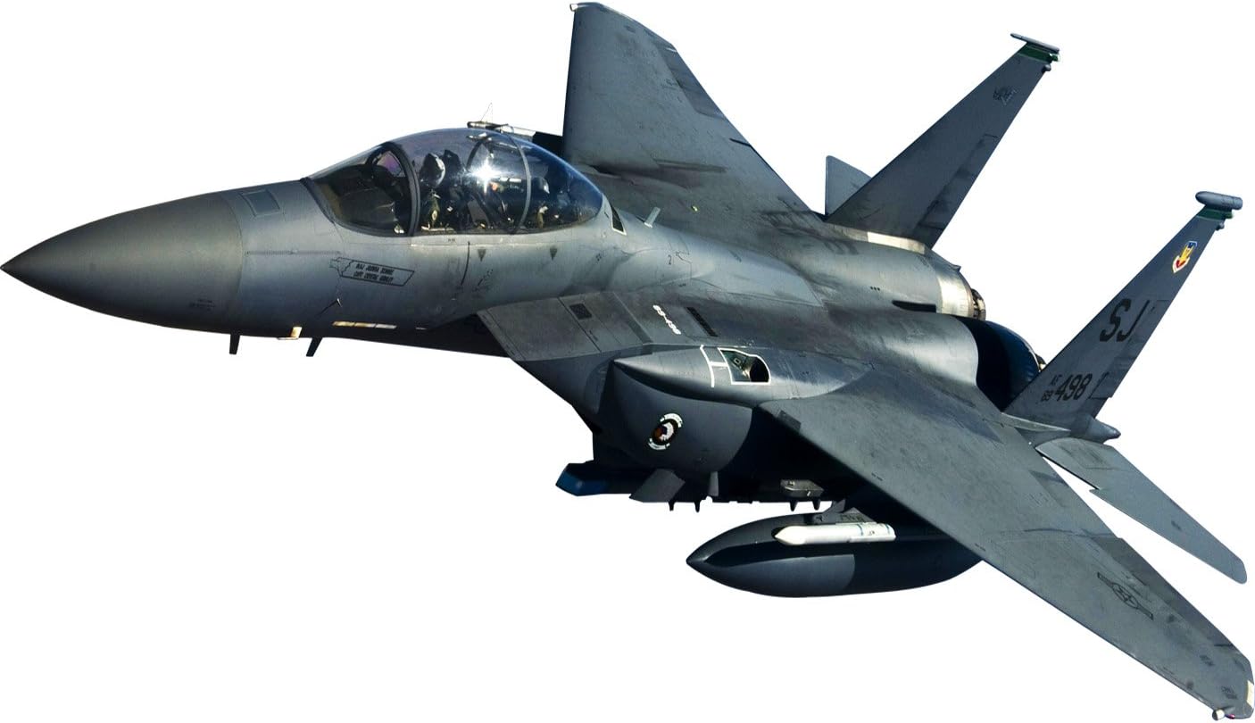 Large Jumbo Decal, F-15 Eagle Fighter Jet - Wall Sticker Fighter Aircraft Decals Large Airplane VWAQ-PAS17 (36" H X 57" W)
