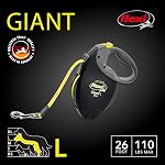 FLEXI® Giant Tape Retractable Dog Leash, Large, 26 ft - Black | German engineered, original flexi leash, durable quality for dogs up to 110 lbs, tangle-free, walking, reliable brake system