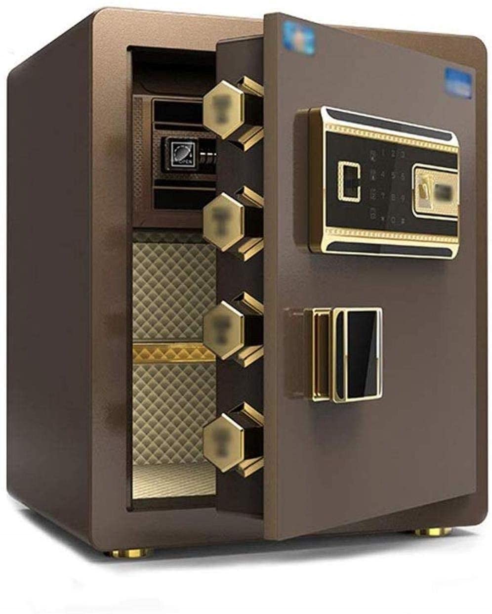 Safes S for Safety Cabinet All Steel Small Password Fingerprint Double Lock with Alarm Multiple Anti-Theft S: Office/Home/Finance Safe,Black