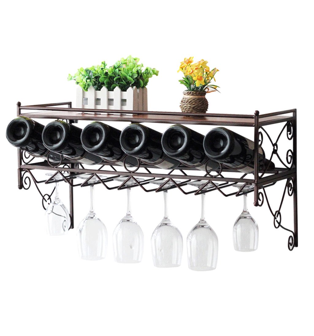 Cave à vin cube LUNEZY étagère de rangement murale pour ranger bouteilles et verres sans encombrer