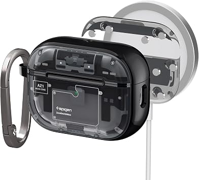 Spigen AirPods Pro 2 ile Uyumlu Kılıf Ultra Hybrid Zero One Sararmaya Dayanıklı Tasarım Siyah Kapak - ACS05593 (Spigen TR Garantili)