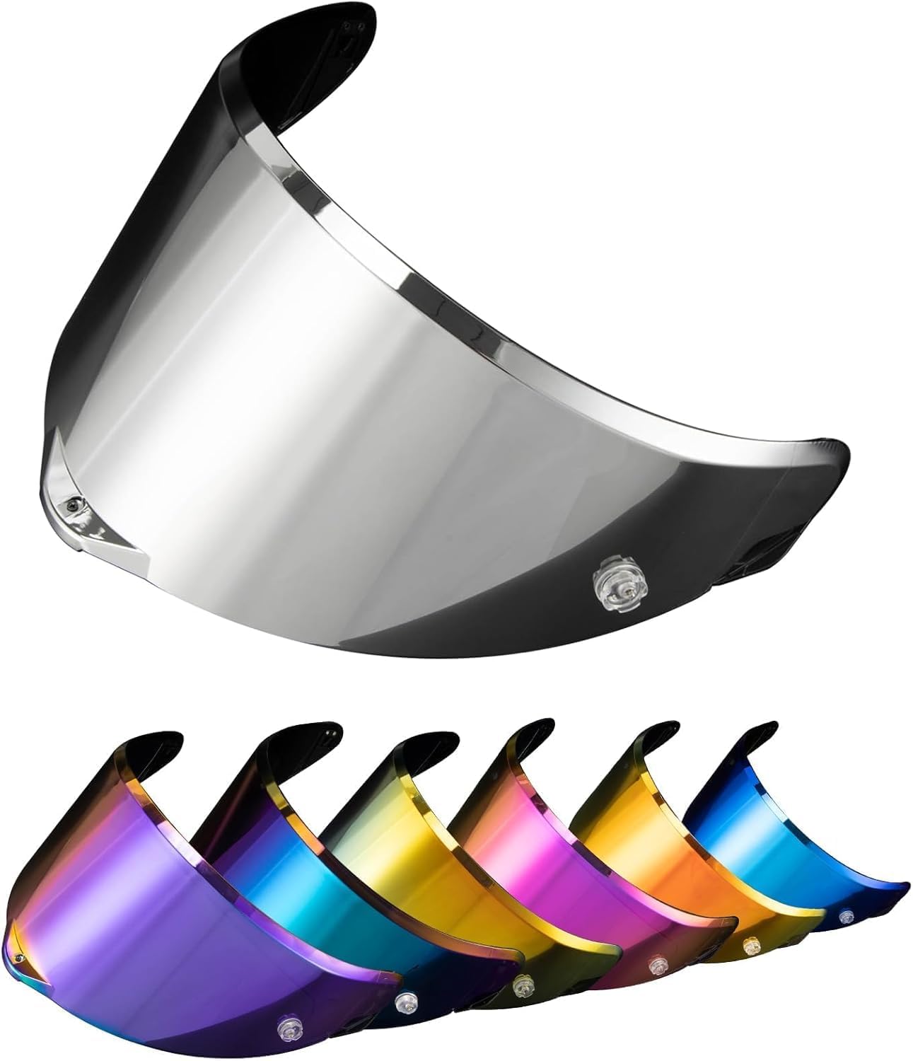 PSLER Visiera per AGV Pista GP RR Pista GPR CORSA-R RACE 3 RACE 2,Visiera Colorata Accessori per Casco da Moto Ricambio(Argento-Specchio Intenso)
