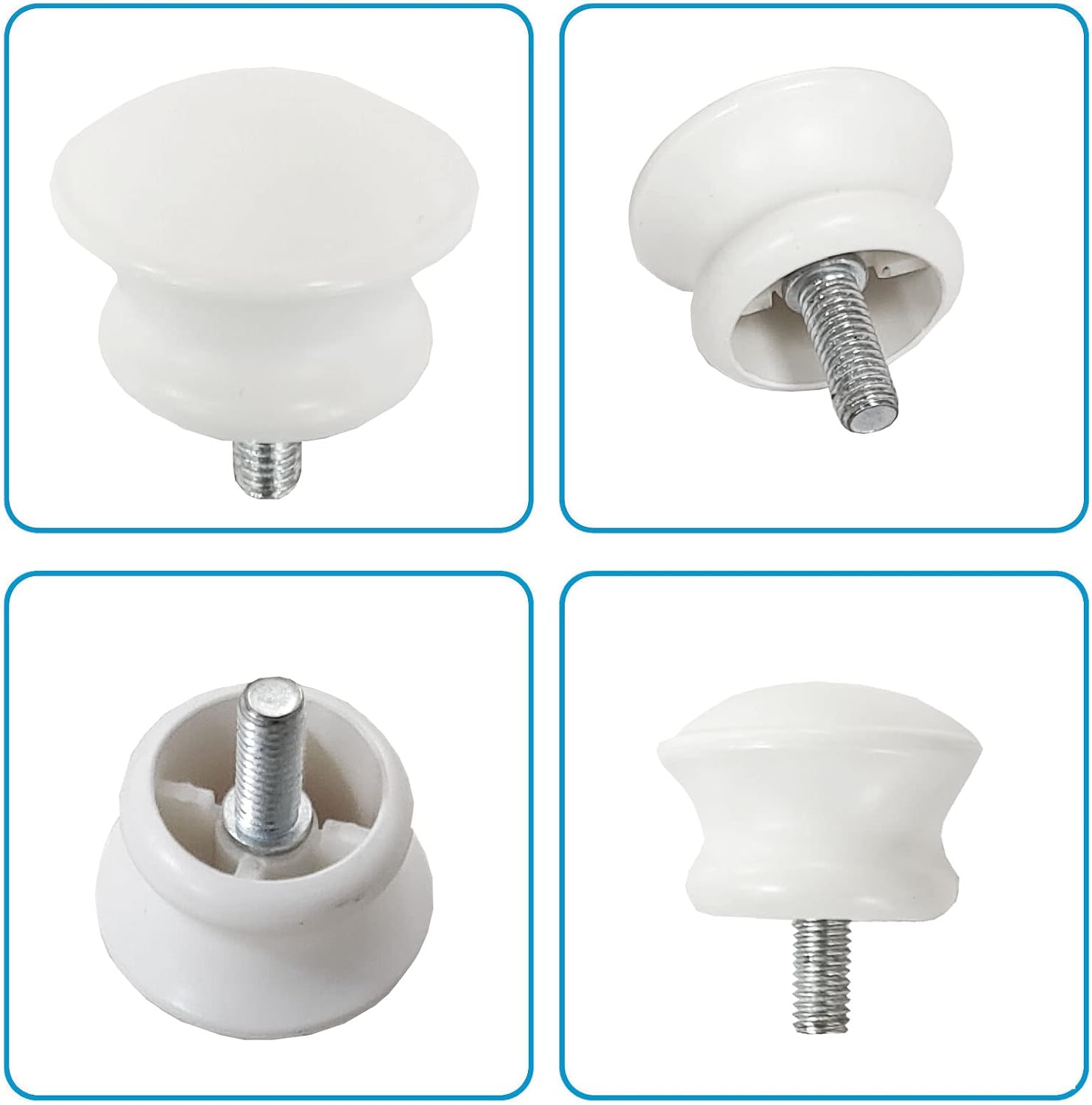 Kowibcl 4Pcs Curtain Rod Finials for 5/8 Inch Dia Rod of Mushroom Shape,M5 Thread Dia(White), with 5/8 inch Telescoping metal curtain rods,28-48inch Adjustable Curtain Rods, White : Home & Kitchen