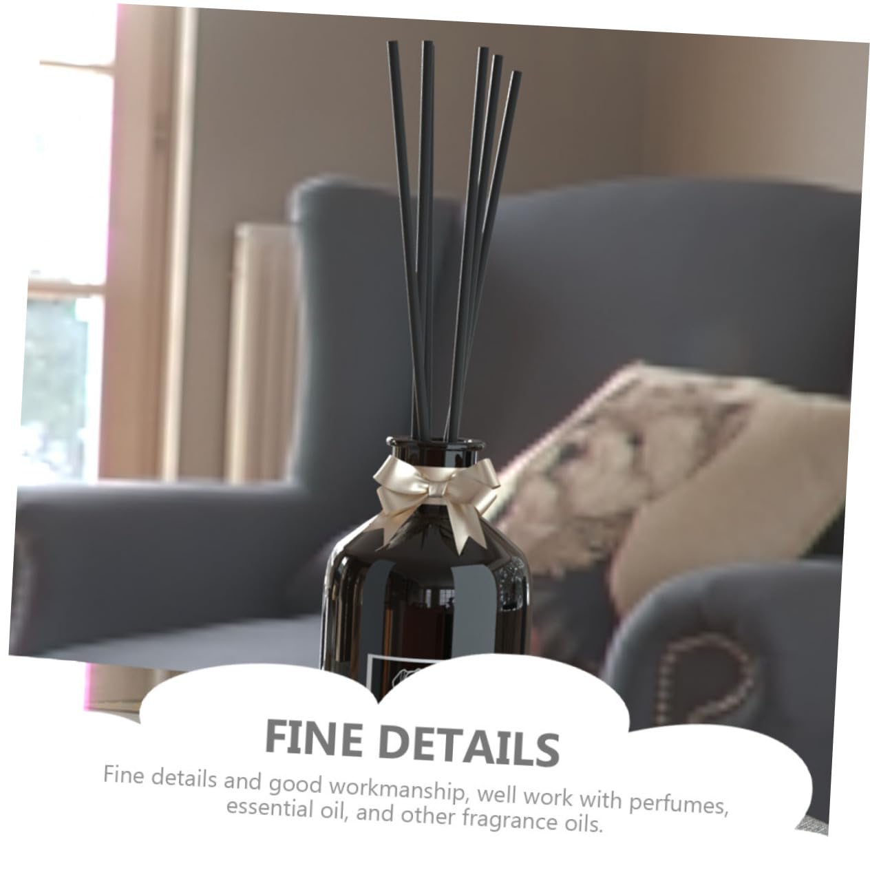 Alipis 4 Sätze Aromatherapie-Stick Nachfüllung Diffusor Sprühen Inhaber Raumduftzubehör Nasal Luftbefeuchter Prämie Duftend Rattan Stöcke Gaul Black Ballaststoff 100 Stück * 4