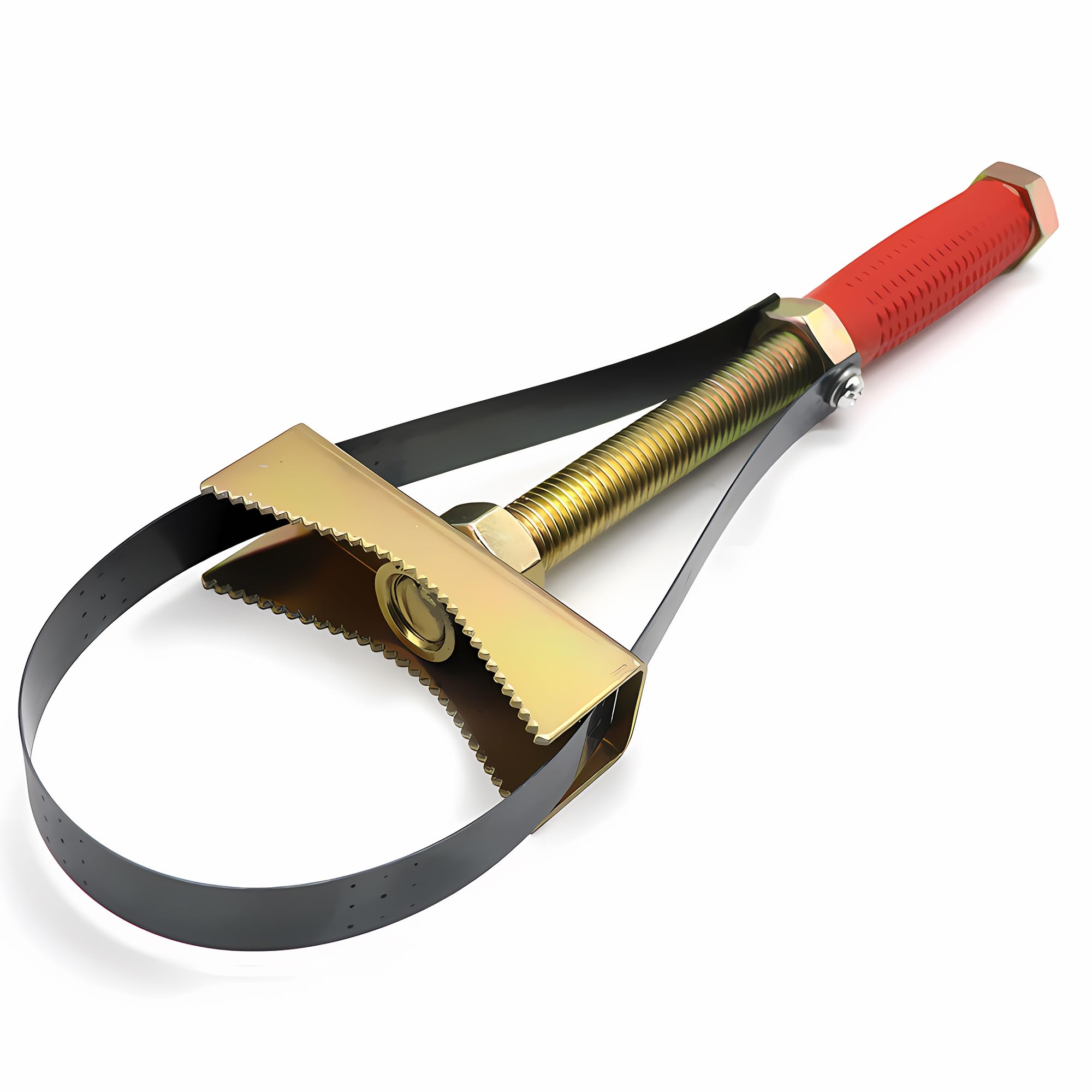 brougetme Heavy Duty Adjustable Oil Filter Wrench, 1-Pack, Fits Larger Oil Filters 9-15 cm Diameter, Universal Strap Wrench Tool for Trucks,