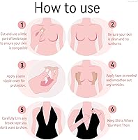 Vista 5 de Kit de cinta adhesiva para pechos - Boobytape para levantamiento de senos con pétalos, cinta adhesiva transpirable para sujetador, cinta de pezón