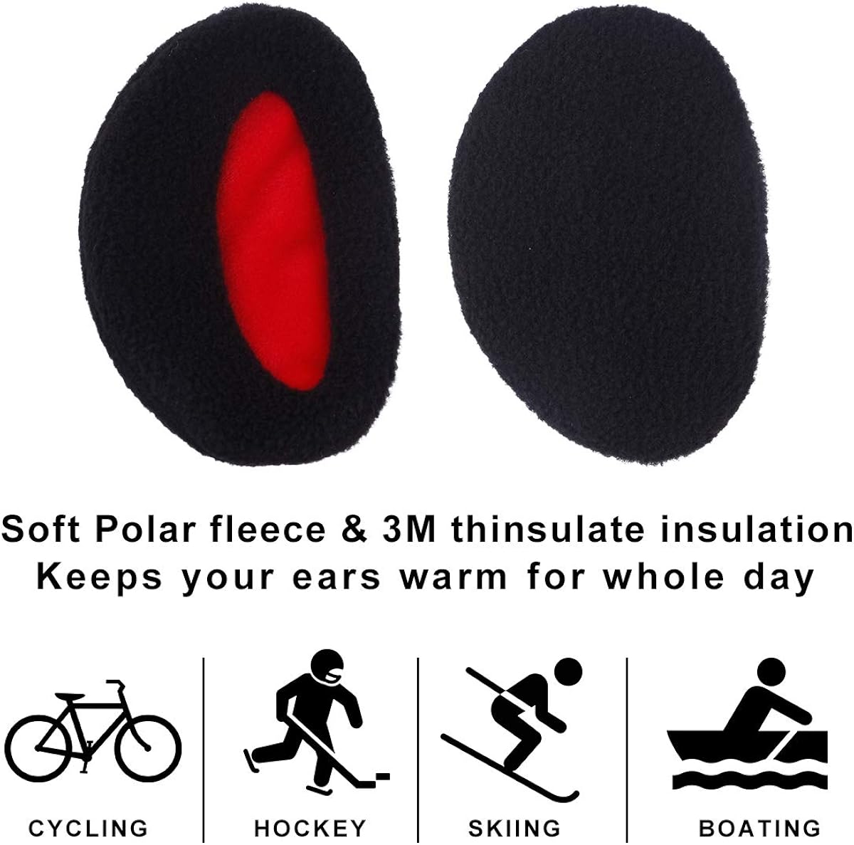 Metog Bandless Ear Warmers/Earmuffs for Men & Women Fleece Winter Outdoor: Clothing, Shoes & Jewelry
