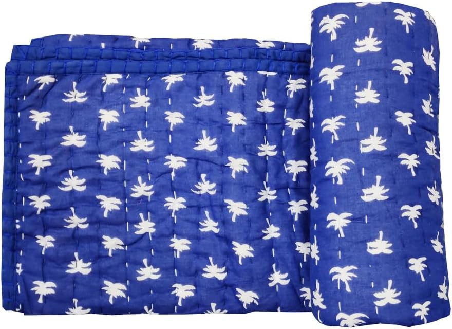 Aashita Creations 幼児用手仕事 カンタコットン ベビーキルト ベッドスプレッド スロー 花柄 ベビーキルト_108