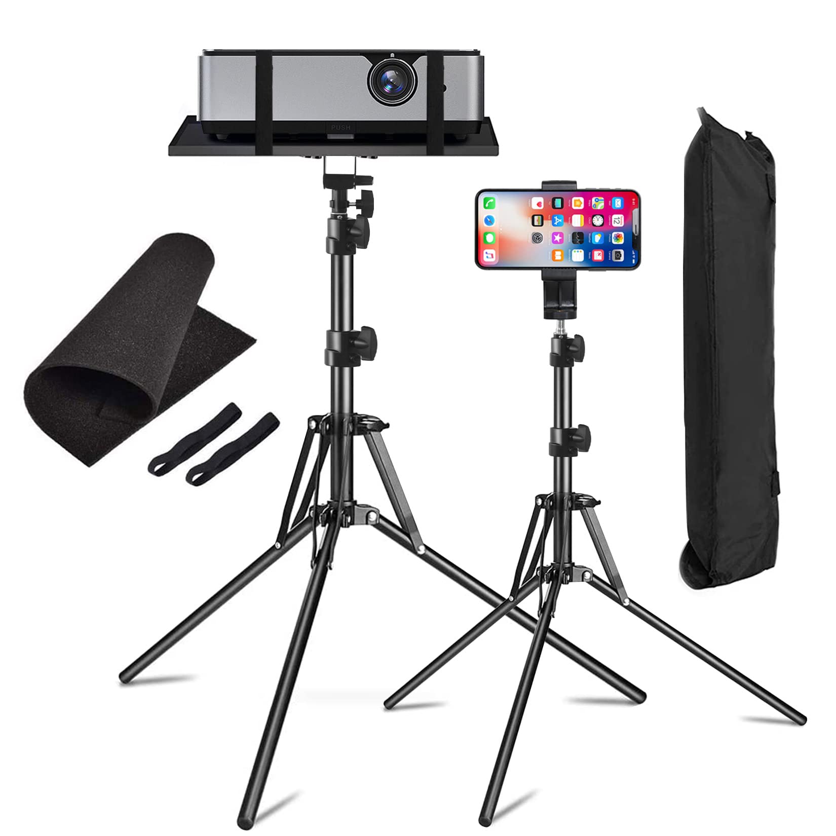 Projector Stand- Laptop Stand Adjustable Height 17 to 55 Inch,Projector Tripod with Phone Holder,Tri