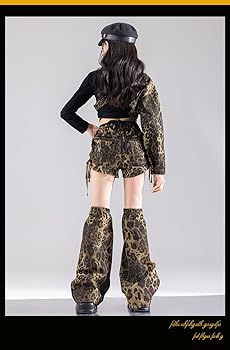 Amazon.co.jp: [TRVELBETT] 豹柄 キッズ ダンス衣装 女の子 チア