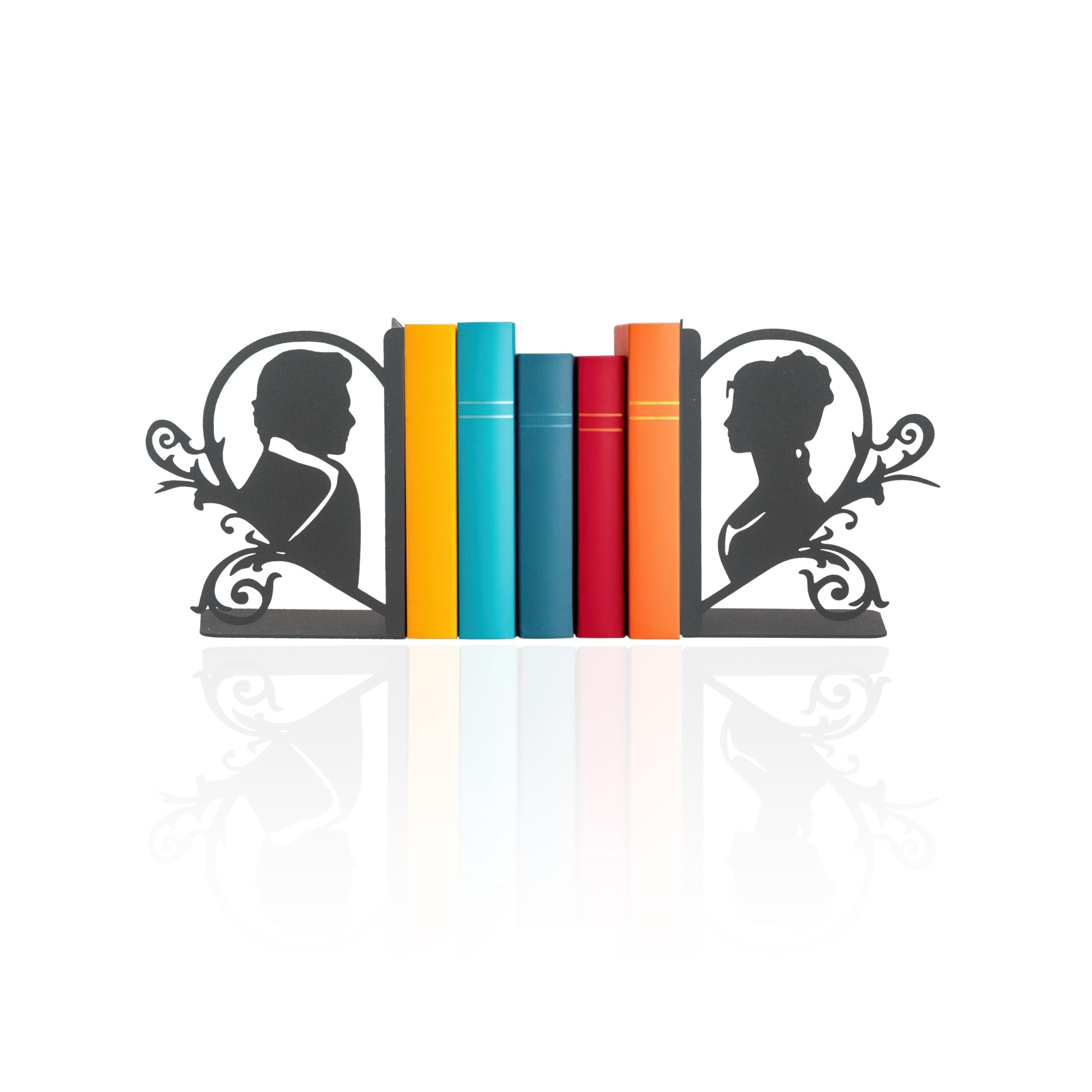 Outlander Bookends, Lovers Silhouette Book Stand, Iconic TV Series Outlander, Gift for Couple, Love Story, Jamie and Claire Fraser, Silhouette of Unforgettable Series Heroes, Decorative Bookends