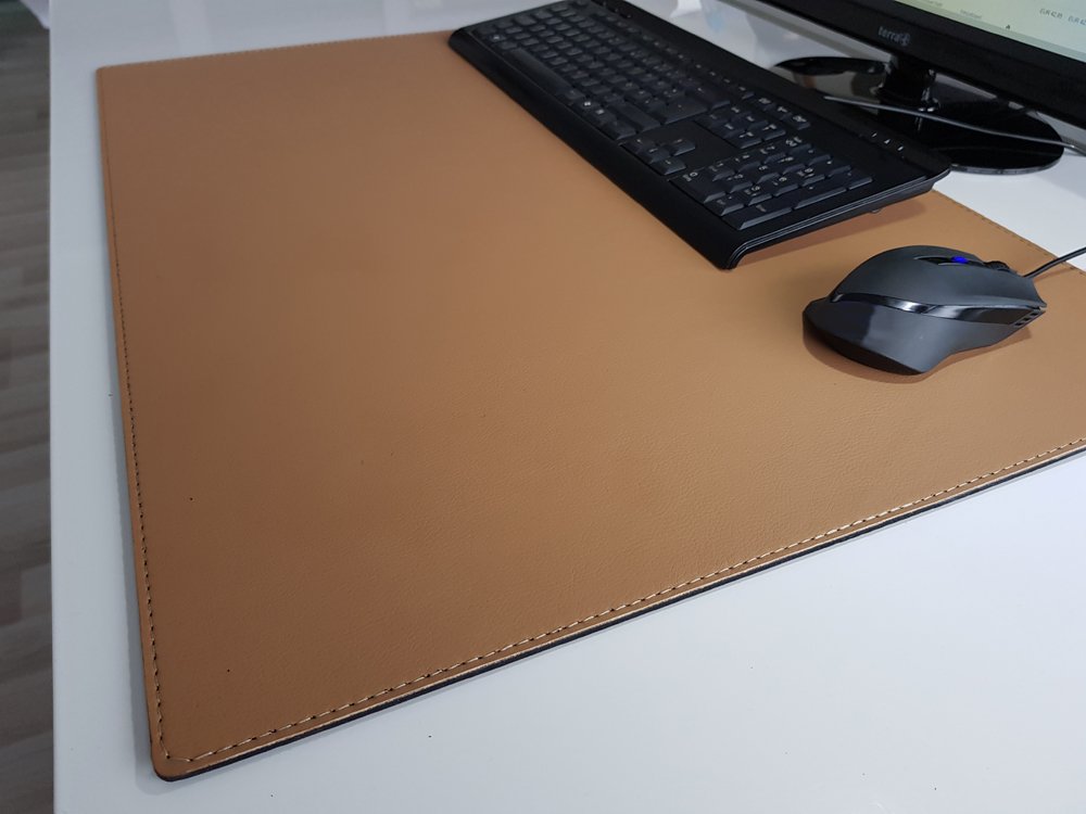 Schreibtischunterlage sanft lux Leder 70 x 50 Beige