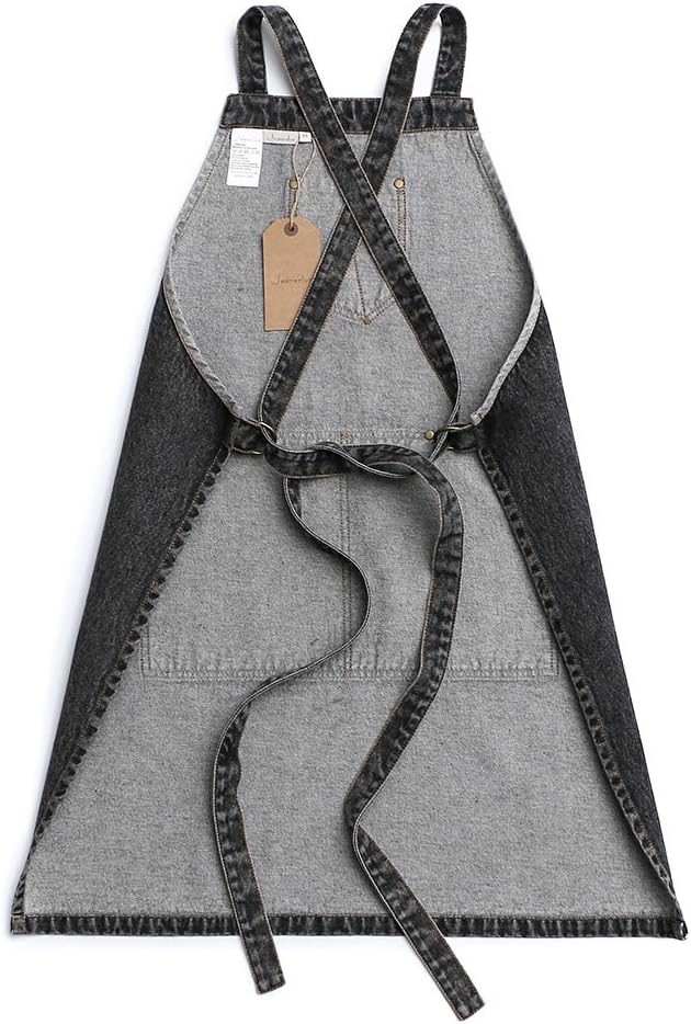 Jeanerlor - Cotton Denim Apron for Women and Men Hairstylist Adjustable S to XL