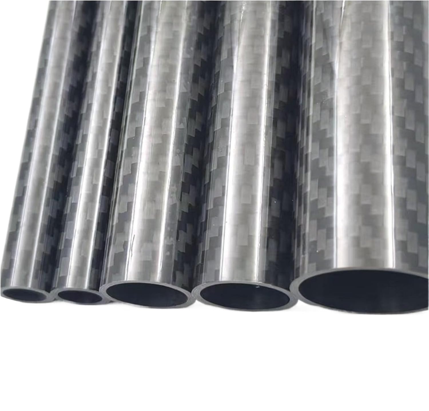 2pcs 3k Full Carbon Carbon Fiber Tube with wall Thickness 1.5mm Length 500mm for rc Aircraft and Kite Carbon Fiber Tube