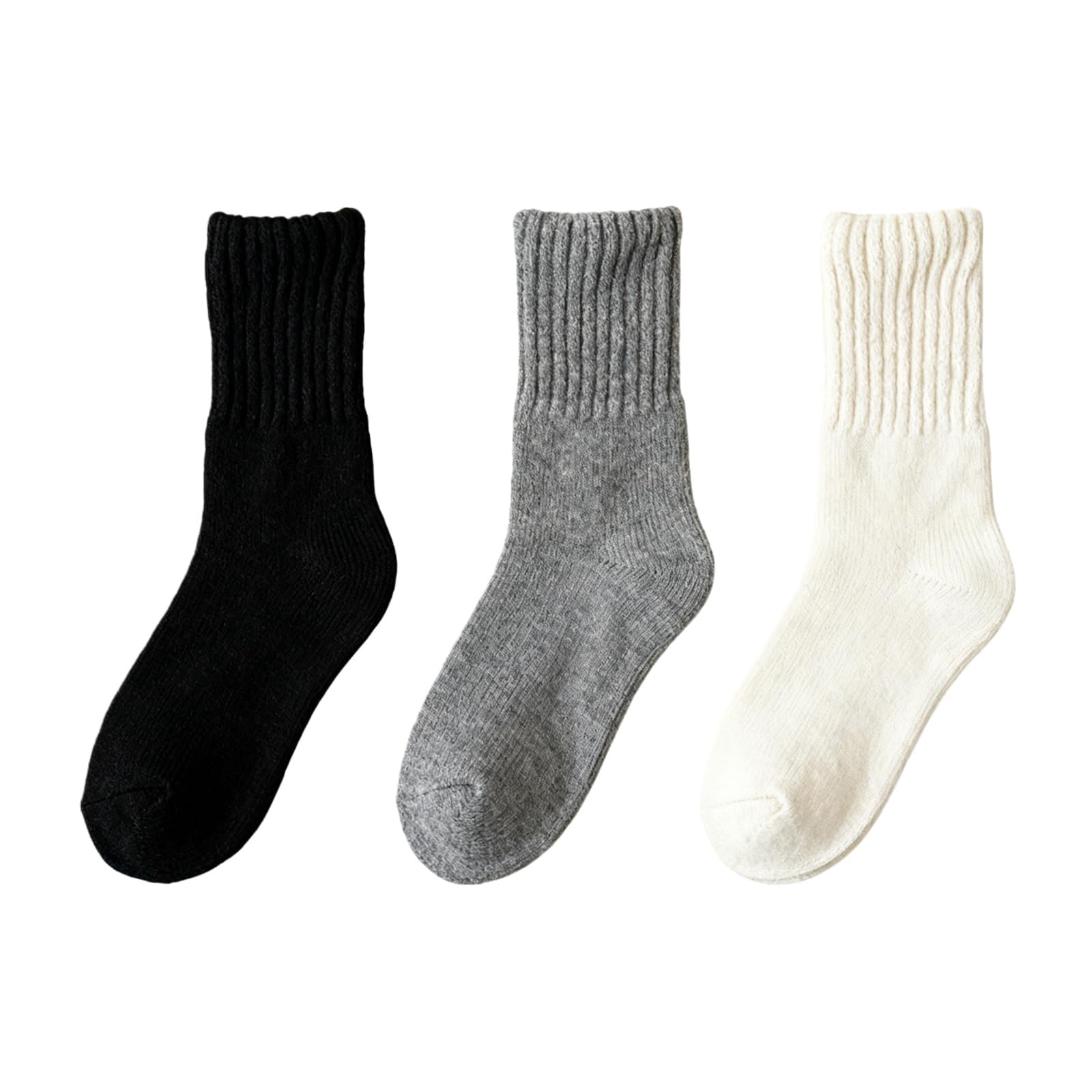 Generisch 3 pares de calcetines térmicos gruesos para mujer, cálidos y acolchados, de lana, para regalo