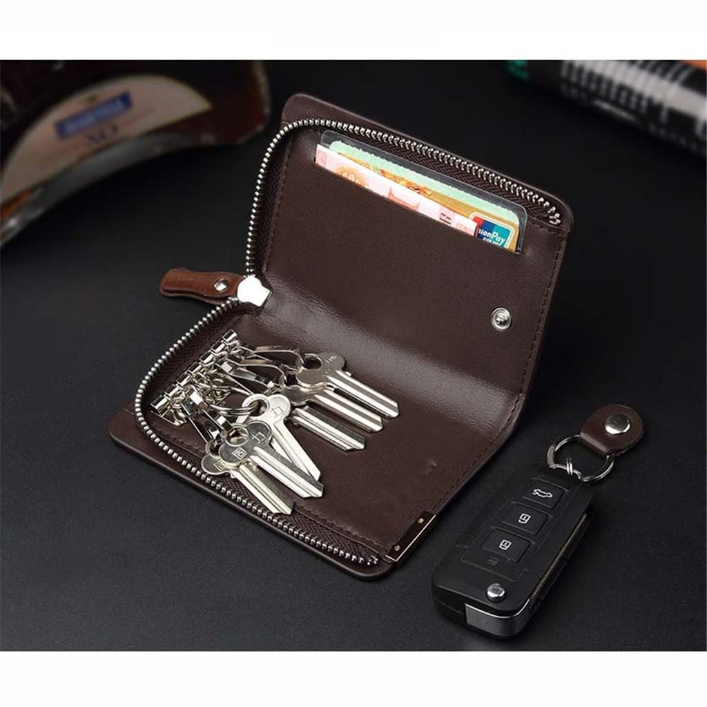 PELLE BOVINA PORTACHIAVI Cuoio Genuino Portachiavi Per Auto Uomini EUR - Foto 5