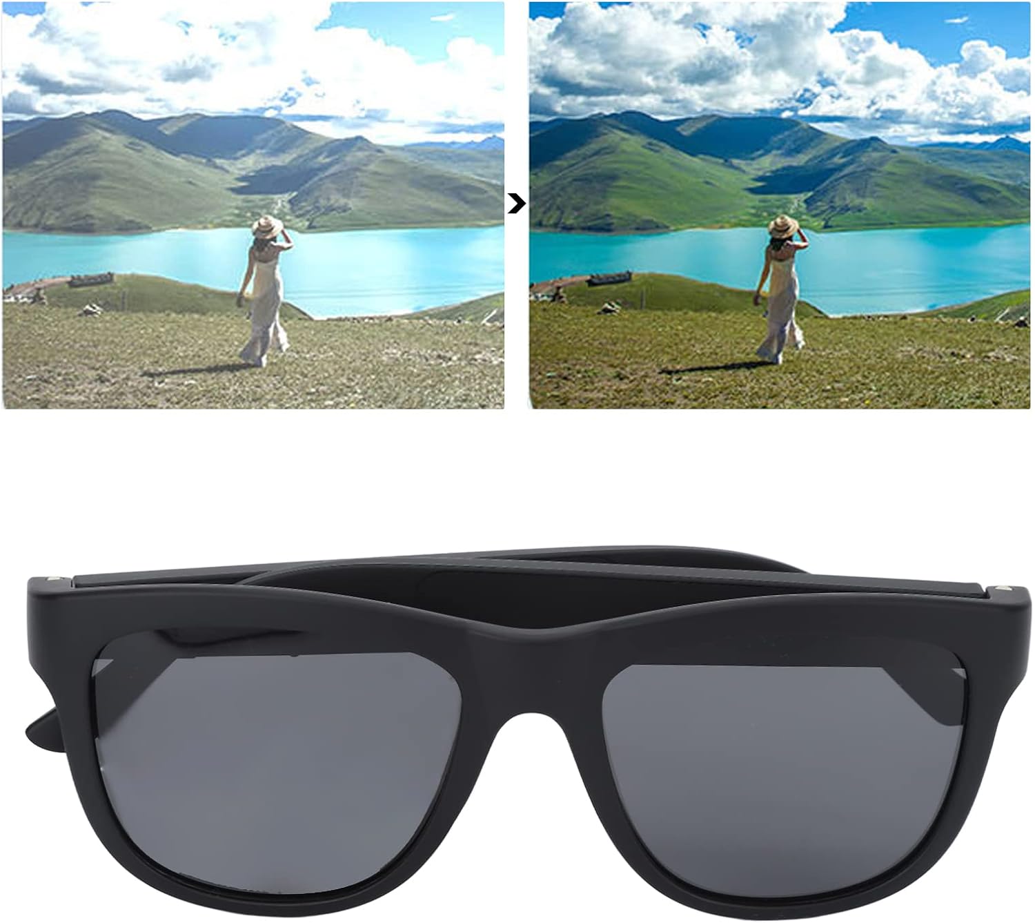 CCYLEZ Smart Glasses, Touch Voice Control, Audio Sunglasses with Microphone and Speaker, Blue Light Filter and Polarized, Open Ear Music