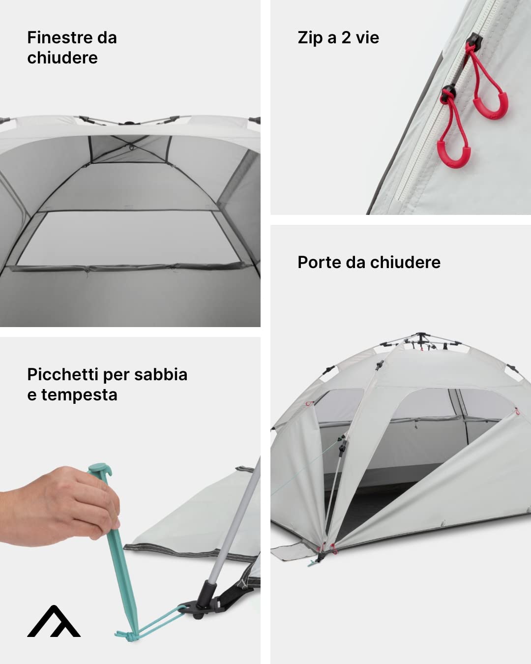 qeedo Quick Palm Tenda da Spiaggia Montaggio rapido (Sistema Quick-Up), UV-Protezione (UV80)