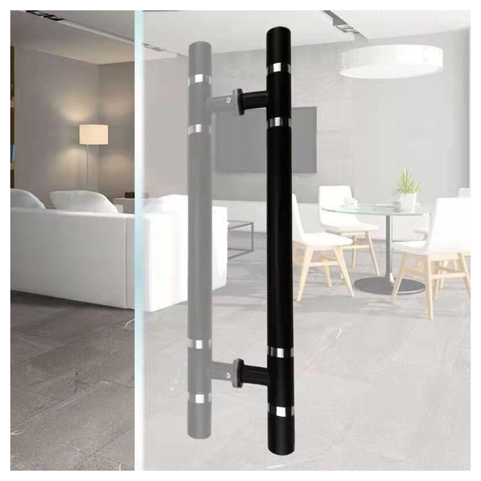 Poignée de Porte de Douche Inox Anticorrosion en H pour Grandes Portes Coulissantes