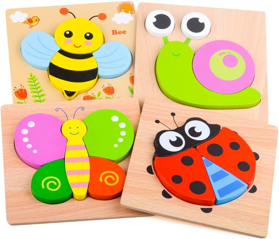 Puzzles Jigsaw for Baby Boys, Wooden Puzzles Toys for 1-3 Year Old Boys Girls Birthday Gift for 1-3 Year Old Toddlers Kids Education Toy Age 1 2 3 Baby Children