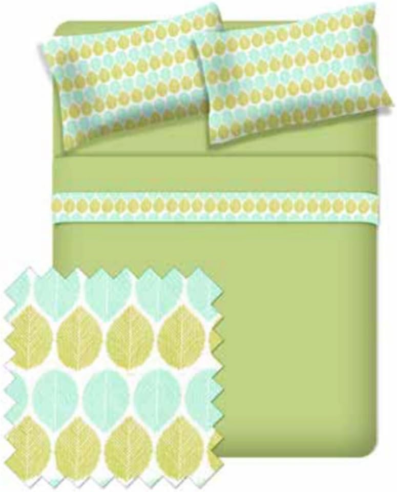 Bed Sheet Set - Therapeutic Fleece Sheet Set (greater quality than flannel sheet set) Soft and Warm, Lily Green Theme - Green Apple (TWIN)