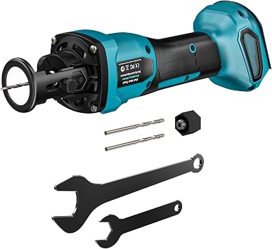 Ecarke Cordless Drywall Cut-Out Tool, Brushless Rotary Drywall Saw Compatible with Makita 18V Battery,6-Speed 30000 RPM Drywall Cutter for Sheetrock, Plywood & Wood Tool Only