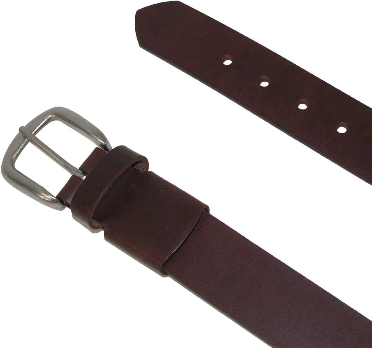 Boston Leather Men's Big & Tall Leather Stretch Belt with Hidden Elastic, 50, Brown - Image 6